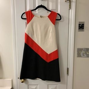 Black, Red, Tan dress